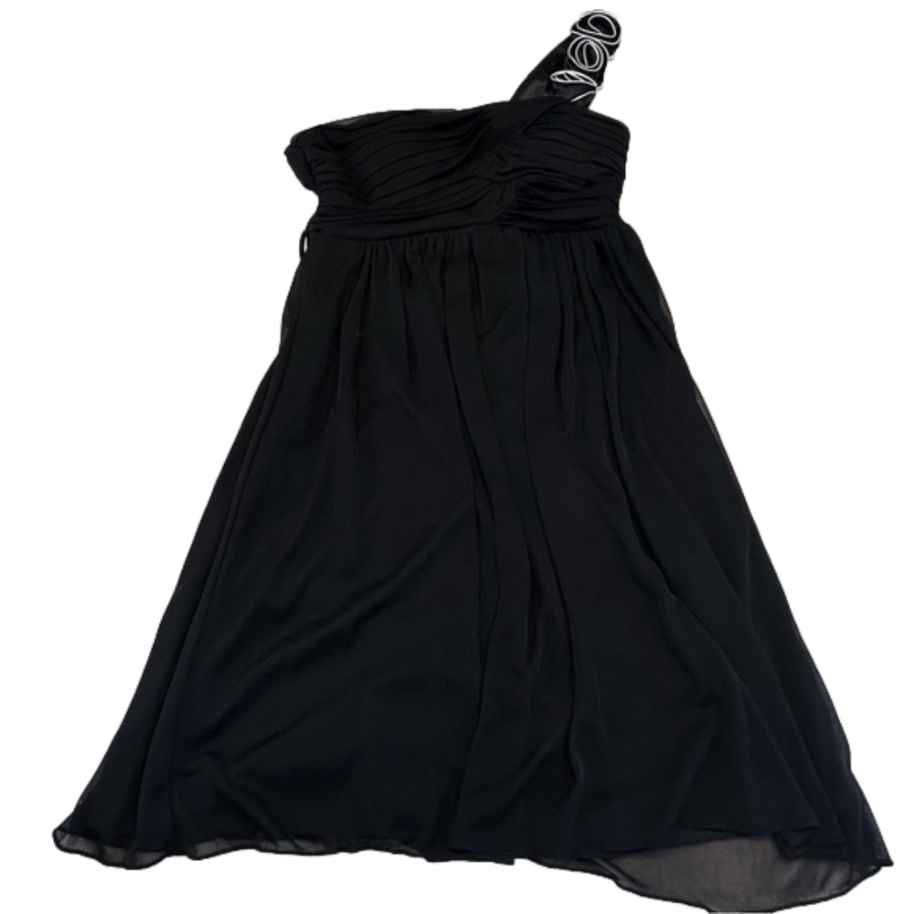 NWT City Triangles Rosette Y2K One Shoulder Black Mini Dress